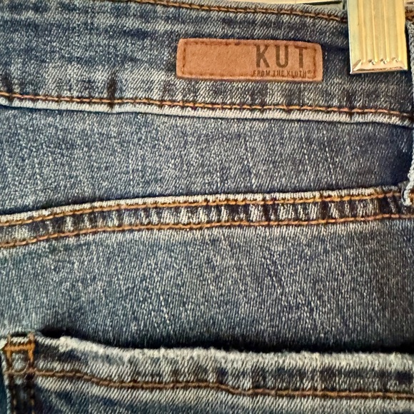 KUT from the Kloth Medium Wash Mid Rise Distressed Ankle Skinny Jeans sz 8 - Picture 3 of 6